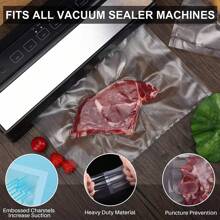 RAF 100 peças/50 peças/10 peças Sacos a Vácuo, Sacos a Vácuo para Alimentos, Sacos a Vácuo para Preservação, Sacos de Armazenamento Selados a Vácuo, Sacos para Armazenamento em Freezer e Micro-ondas, Utensílios de Cozinha Domésticos e Sacos de Preservação a Vácuo Adequados para Várias Máquinas de Vácuo