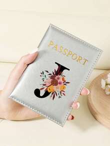 1pc A-Z 26 Letters Fashionable Letter Print Stylish Burgundy Passport Cover, Premium PU Leather Passport Wallet With Multi-Card Pockets For Credit Cards, Boarding Passes, And IDs Graduation - Burgundy - View 29