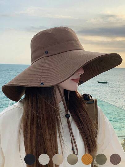 1 件多功能牛仔帽，男女可折叠渔夫帽，适合户外活动，如旅行、徒步旅行、春夏季防晒