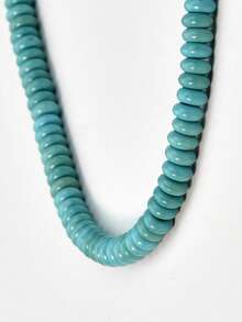 Collar gargantilla minimalista de color turquesa azul, joyería elegante para uso diario de mujer - Azul - Ver 5