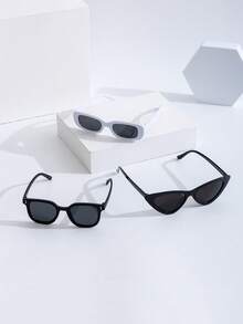 3pcs/Set Children's Fashion Glasses Sets, Minimalist Design With Various Styles And Color Combinations, Suitable For Daily Use, Outdoor, Spring Tour, Camping, Travel, Photography - Multicolor - View 1