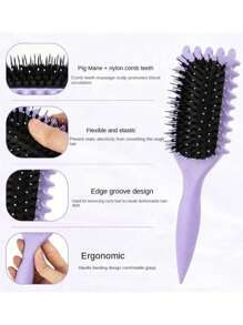 Cepillo modelador de rizos, Cepillo modelador de rizos universal, El cepillo modelador de rizos es especialmente adecuado para el cabello rizado, da forma a rizos glamorosos, la nueva opción para el cabello rizado, da forma y estilo a los rizos tanto para mujeres como para hombres, reduce el tirón y la separación de los rizos