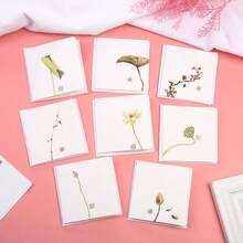 创意中式贺卡商务留言感恩节生日DIY邀请函空白小贺卡 - 白色 - 查看 1