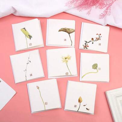 创意中式贺卡商务留言感恩节生日DIY邀请函空白小贺卡