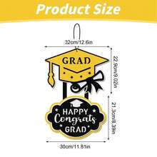 Decoraciones de graduación 2025 Cartel de felicitaciones para graduados con cuerda para la clase de 2025 de gran tamaño 17.4'' X 12'' Letrero de bienvenida para graduados para decorar la puerta principal, regalos de felicitaciones para graduaciones - Multicolor - Ver 6