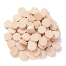 50 件天然木质星星、花朵、心形、圆形、蝴蝶形带孔，适合手工制作和 DIY 珠宝制作 - 多款式 - 查看 9