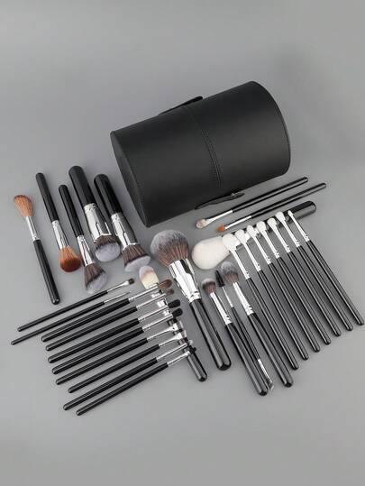 RANCAI 30pcs Professional Makeup Brush Set With Portable Storage Case, Black & White Bristles, Includes Brush Set, Makeup Brush Set, Full Makeup Brush Set, Makeup Brush Set, Full Makeup Tools Set, Makeup Brush Set, Makeup Brush Set, Makeup Gift Set