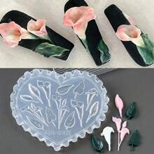 1PC Spring Flower Silicone Nail Mold, Tulip, Orchid And Leaf Pattern, Flower, Star, Mushroom Heart-Shaped Silicone Nail Mold - Suitable For UV Gel Resin Decoration, DIY Salon Quality Nail Products, DIY Nail Decoration Hand Tools, Carving Mold, Gel Printing Template, Nail Carving, 6 Different Styles To Choose From