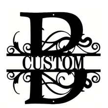 1 Fine Metal Art Logo - Personalized Last Name Logo, Name Design, Home Decoration With Custom Initials Thumbnail, Classic Style, Wall-Mounted Wall Art Decoration For Theme Parties, Perfect Heartfelt Gifts For Friends And Family