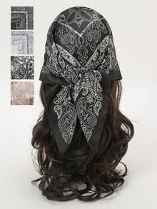 1pc Paisley Pattern Polyester Chiffon Scarf, Bohemian Style - Multicolor - View 12