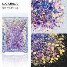 50g Iridescent Hexagon Glitter Flakes For Resin Crafts, Aurora Sequins Epoxy Resin Fillers For DIY Nail Art, Jewelry Casting Supplies - Multicolor - View 25