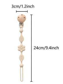 1pc Silicone Flower Shaped Baby Pacifier Clip, Soft & Elastic With Texture, Suitable For Baby Boys And Girls - Baby Pink - View 4