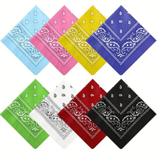 21 Zoll Polyester Paisley Rock Street Hip-Hop Bandana mit schweißableitendem, schnell trocknendem dekorativem Design, ideale Wahl als Geschenk