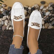 Low-Top Slip-On Loafers, Fashionable Casual Moccasins, Spring New Soft Bottom Anti-Slip Flat Shoes - White - View 6