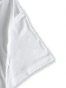 Slogan Print Casual T-Shirt For Women, Minimalist Fashion Vacation Daily Wear, Solid Color - White - View 6