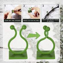 常春藤夹 - 绿色植物藤蔓壁挂支架，自粘式，无需钉子即可管理电线、电缆和数据线