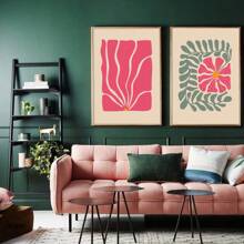 1/6 Impresiones de flores botánicas abstractas y coloridas, arte para pared ecéctico, arte de pared con colores vibrantes retro, impresiones de flores onduladas, arte maximalista, impresiones del mercado de flores vintage, pósteres de colores, decoraciones de pared, con opción de marco, para decoración del hogar