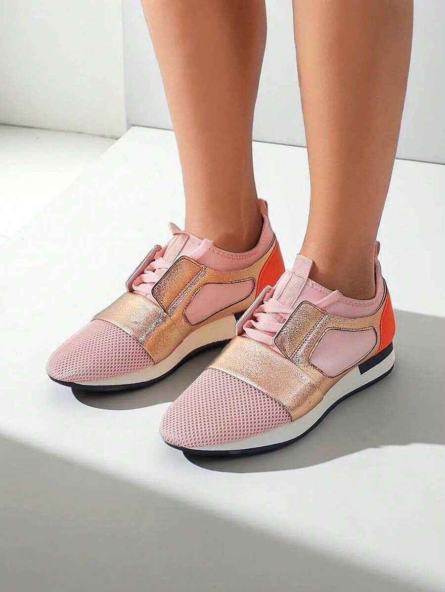 Women's Sports Sneakers Fabric - Pink - View 1