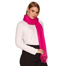 Women's Pashmina Scarf/Shawl/Long Winter Scarf - Hot Pink - View 5
