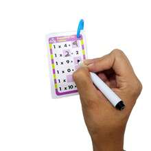 12 llaveros tarjetas didácticas tablas de multiplicar plastificadas con plumón - Multicolor - Ver 6