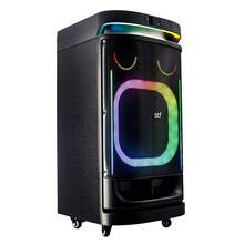 STF Power Block Pro 12 Inch Speaker Box LED Lights USB, Micro SD Inputs FM Radio Microphone Input Includes Microphone And Remote Control - Black - View 6