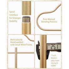 Semjar Gold Coat Rack StandHeavy Duty Gold Free Standing Coat Stand For Small Space Corner Metal Gold Clothing Rack Coat Tree Clothes Rack For Bedroom Boutique Entryway - Gold1 - View 5