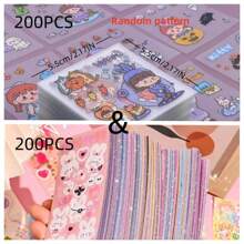200/600 peças 12*4cm Adesivos de Desenho Animado Fofos, Decalques Adesivos, Adesivos de Festa DIY, Estilo Divertido, Adesivos de Tema de Desenho Animado Adoráveis, Adequado para Meninas, Presentes, Feriados, Decoração de Festa