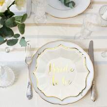 10pcs/30pcs 7-Inch Bride Gift Dessert Paper Plates, Gold Foil Scalloped Edge Disposable Cake Plates, Suitable For Engagement Party, Bridal Shower And Wedding - Bride - View 7