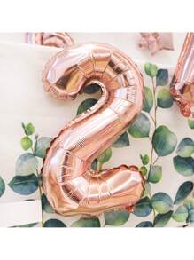 1 Stück/Set 16 Zoll Rosegold Themenparty Deko 0-9 Zahl Folienballons, geeignet für Geburtstag, Jahrestags-Partydekorationen