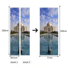 Nature Landscape Door Sticker Forest Beach Castle 3D Vinyl Removable Door Decor Sticker Wallpaper Room Decor Stickers Home Decor Wall Decor Bedroom Decor Bathroom Decor Room Decor Home Decor Living Room Wall Paper Wall Stickers Wall Papers Kitchen Decor