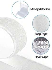 196.9inch Magic Tape With Hook And Loop For Shoes And Clothes,Hook And Loop Double-Sided Tape, Self-Adhesive Magic Tape, For Window Fixation, Photo Frame, Mosquito Net,Clothes, Bags,Carpet, Car Strong Adhesive