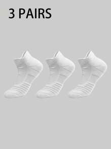 1/3/6 Pairs Thick Sports Short Socks For Men, Moisture-Wicking Tennis, Badminton, Running, Basketball Socks, Fall