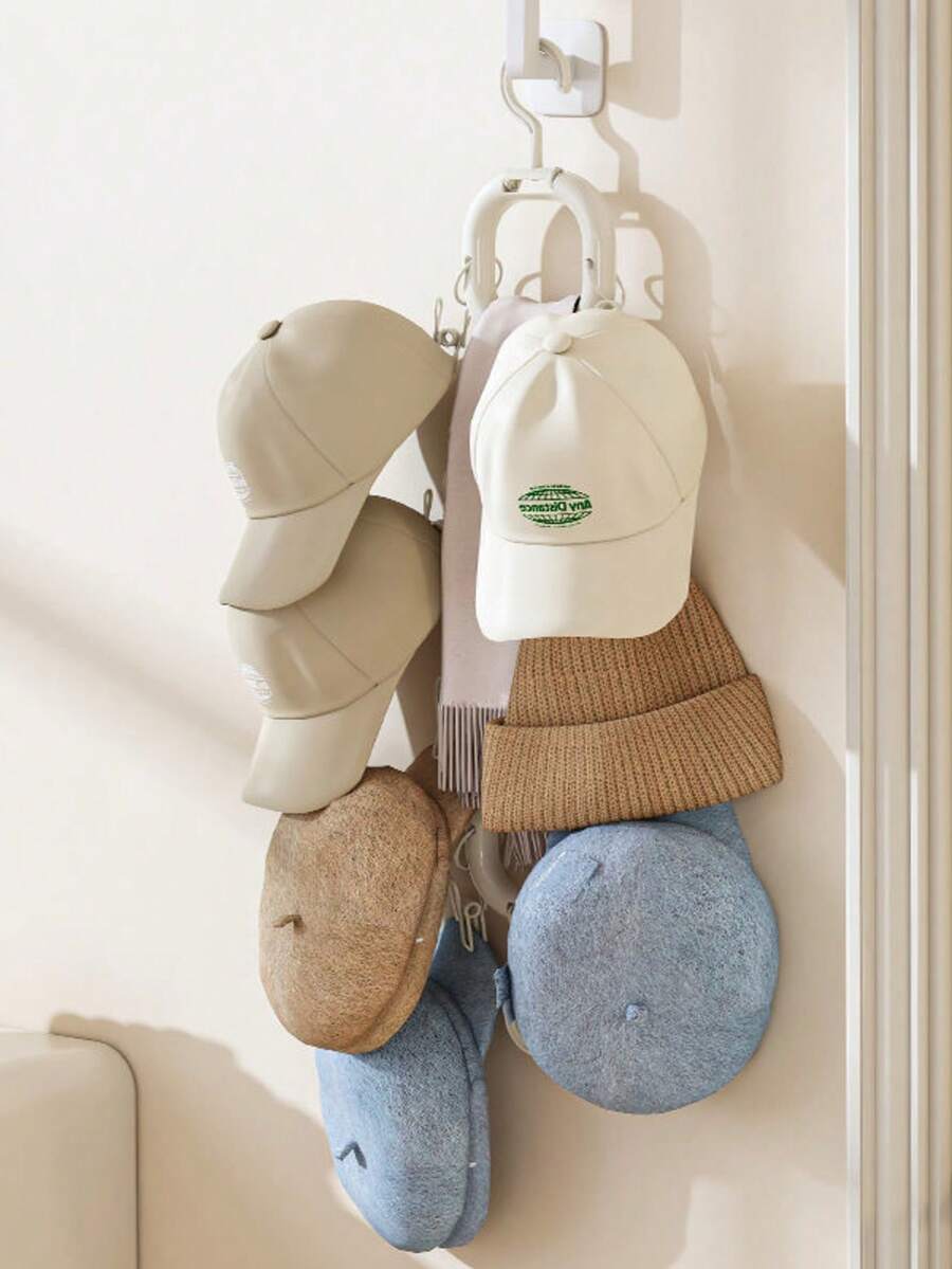 Dopamine Multifunctional Clothes Storage Rack Home Wardrobe Hat Storage Tie Scarf Bedroom Door Storage Rack - White - View 1