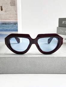 新款复古厚框猫眼时尚眼镜，男女通用简约百搭，适合海滩、派对、街头风格，适合日常佩戴 - 彩色 - 查看 5
