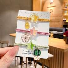 Hair Ties For Girls, Cute Hair Bands Soft Elastic Ponytail Holders Hair Accessories For Toddlers Kids Teens - Yellow - View 3