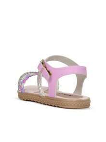 Kindi Children's Sandals With Rhinestones - Charming, Modern And Perfect For Girls Stylish And With Impeccable Fit - Colors: White And Bubblegum Pink - 粉色 - 查看 9
