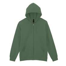 Gildan Mens Softstyle Midweight Full Zip Hoodie (Military Green) - 軍綠色 - 查看 1