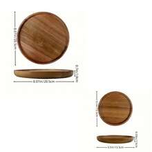 1/2pcs Acacia Wood Plate - Stylish Serving Tray For Appetizers, Fruits & Desserts - Rustic Dinnerware Accent - Durable Kitchen & Dining Essential For A Cozy Table Setting - Brown - View 15