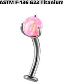 1 chiếc khuyên rốn bằng titan hình tròn đính đá opal, ren trong, kiểu dáng nổi, thời trang, đính đá zirconia, thích hợp cho cả nam và nữ. - Màu titan - Xem 17
