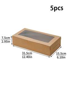 5pcs/10pcs Paperboard Cupcake/Pastry Boxes, Suitable For Baked Goods, Festivals, Parties