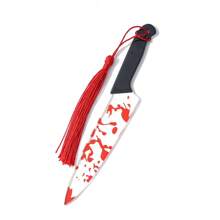1pc Classic Red Bookmark With Bloody Furniture Knife And Red Tassel Bookmark - Fantasy Horror Style Gift For Horror Lovers, Co-Workers, Friends & Family