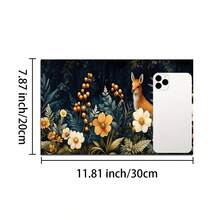 1 pieza Alfombra absorbente con estampado floral/Alfombra de secado, Protector de mesa de poliéster para encimera de cocina, cafetera, utensilios - Mantel individual para barra del hogar y mesa de comedor