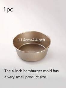 1/4/6 件 4 英寸金色不粘圆形汉堡模具、芝士蛋糕烘焙工具、烤箱/空气炸锅/面包/鸡蛋模具，适合家庭使用 - 漢堡模具 金 - 查看 4