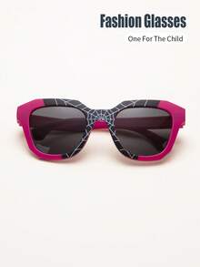 1 Pair Unisex Kid Classic Retro Cartoon Rectangle Fashion Glasses, Suitable For Daily, Vacation, Party Use - Grey - View 11