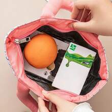 1pc Cute Printed Insulated Lunch Bag, Large Capacity Thick Thermal Food Container Tote, Portable Lunch Box Holder - Multicolor - View 8