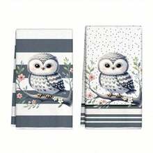 1/2 khăn lau tay Gray Owl, khăn lau bát đĩa bằng polyester mềm mại và thấm hút có thể giặt bằng máy, hoàn hảo để trang trí nhà bếp, nấu ăn, nướng bánh, trang trí ngày lễ và đồ dùng phòng tắm, trang trí bàn, đồ dùng nhà bếp, trang trí nhà cửa, quà tặng tân gia phòng tắm nhà mới, khăn lau bếp - Nhiều màu - Xem 6