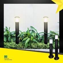 Postinho De Jardim Em Policarbonato Resistente A Maresia 55cm - Preto - Visão 5