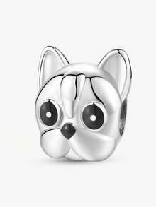 1 件时尚 925 纯银可爱宠物小狗系列串珠适合女士手链手镯 DIY 珠宝制作和日常服装搭配珠宝装饰适合女孩