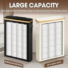 Extra Large Toilet Paper Storage Box With Lid,Holds Up To 24 Regular Rolls Or 18 Jumbo Rolls, Toilet Paper Holder,Bathroom Decor,Toilet Paper Storage,Bathroom Accessories,Toliet Paper Holder,Bathroom Organizer,(Black, Beige & Gray)