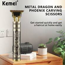 Kemei KM-T9 Men's Professional Zero Gap Hair Clipper & Beard Trimmer | USB Rechargeable, Multifunctional Men's Electric Shaver With Guide Comb | Barber Home & Travel Grooming | Christmas Gift For Dad